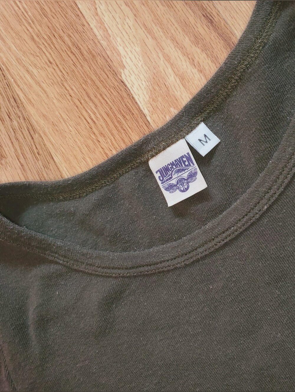 jungmaven paseo tee olive green - Picture 4 of 6